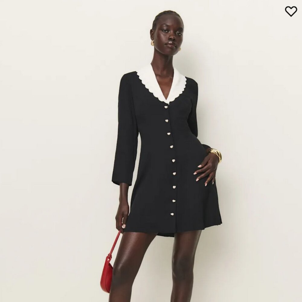 NWOT - Reformation Galene Dress Black